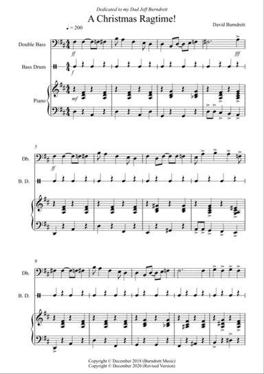 A Christmas Ragtime for Double Bass and Piano