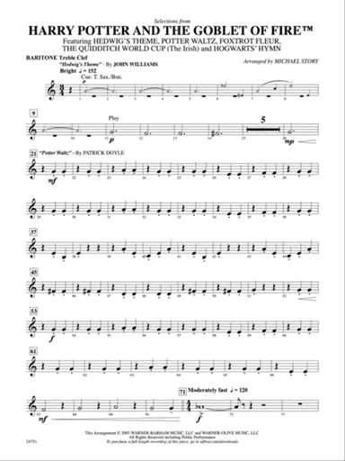 Harry Potter and the Goblet of Fire, Selections from: Baritone T.C.