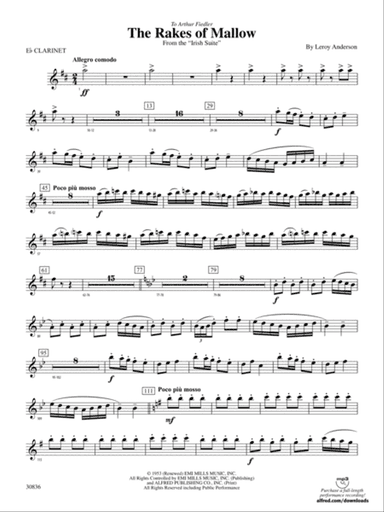 The Rakes of Mallow (from the Irish Suite): E-flat Soprano Clarinet