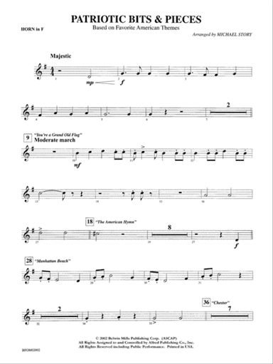 Patriotic Bits & Pieces (based on Favorite American Themes): 1st F Horn