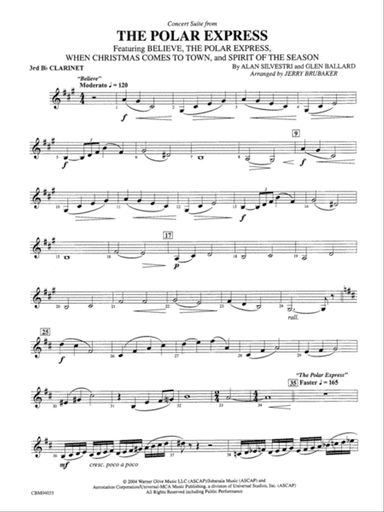 The Polar Express, Concert Suite from: 3rd B-flat Clarinet