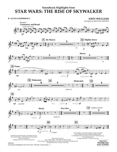 Soundtrack Highlights from Star Wars: The Rise of Skywalker - Eb Alto Saxophone 2