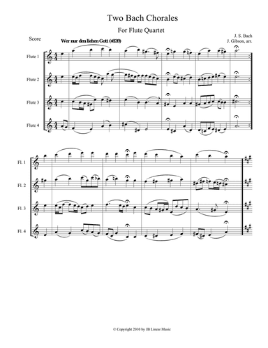 Two Bach Chorales for Flute Quartet