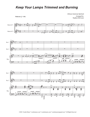 Keep Your Lamps Trimmed And Burning (French Horn Duet)