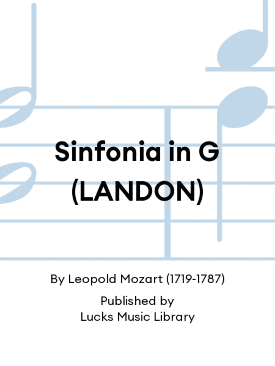 Sinfonia in G (LANDON)
