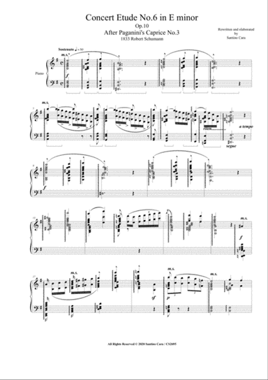 Schumann - Concert Etude No.6 in E minor Op.10 for Piano after Paganini's Caprices