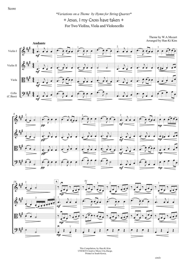 Jesus I my Cross have taken (For String Quartet)