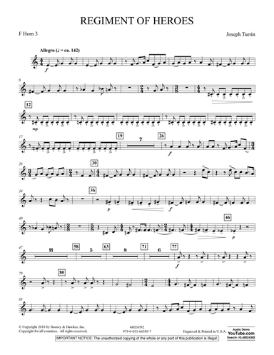 Regiment Of Heroes Windependence Artist Level - F Horn 3