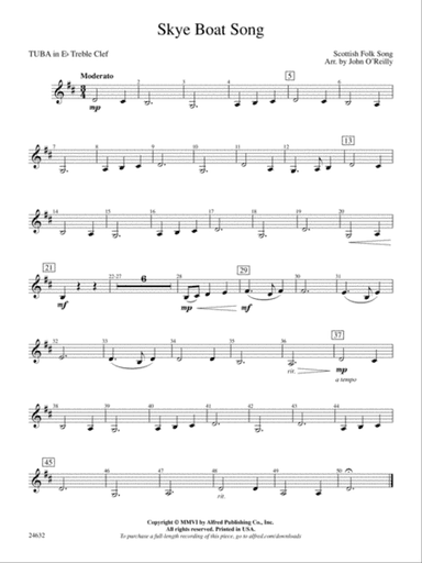 Skye Boat Song: (wp) E-flat Tuba T.C.