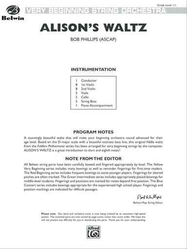Alison's Waltz: Score