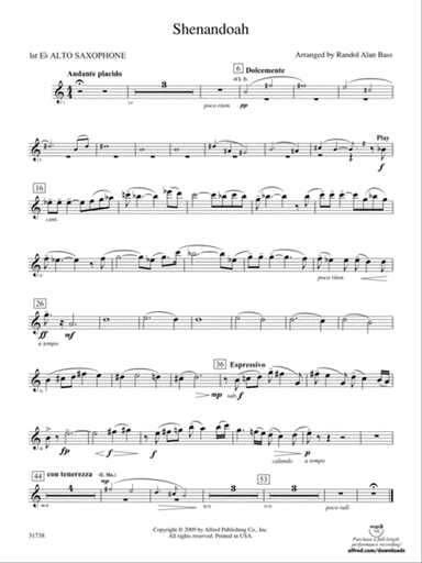 Shenandoah: E-flat Alto Saxophone
