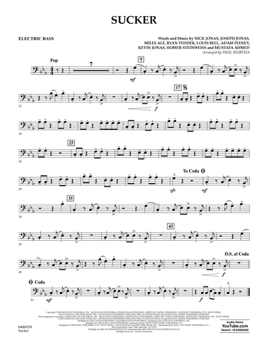Sucker (arr. Paul Murtha) - Bass