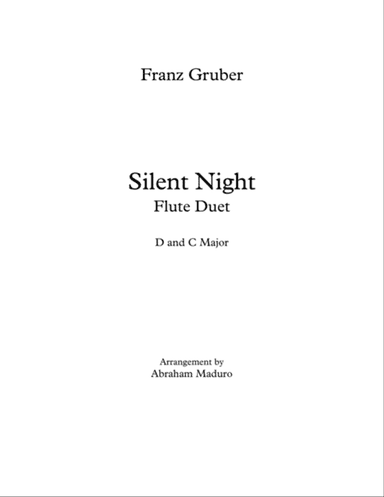 Silent Night Flute Duet Two Tonalities Included