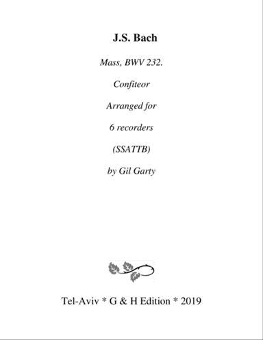 Confiteor from Mass, BWV 232 (arrangement for recorders)