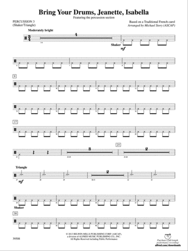 Bring Your Drums, Jeanette, Isabella: 3rd Percussion