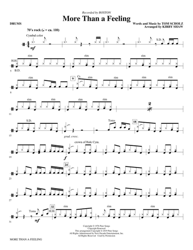 More Than a Feeling (arr. Kirby Shaw) - Drums