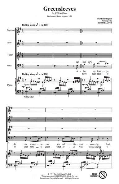 Greensleeves (arr. Bob Chilcott)