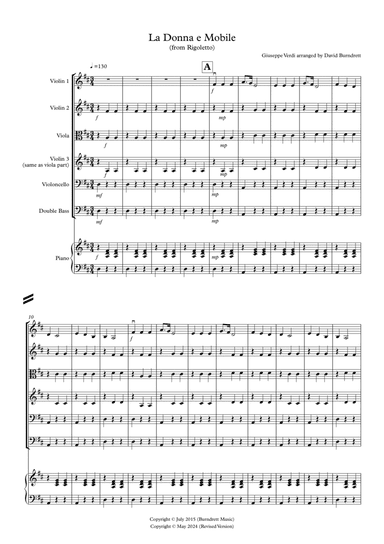 La Donna e Mobile (from Rigoletto) for String Orchestra