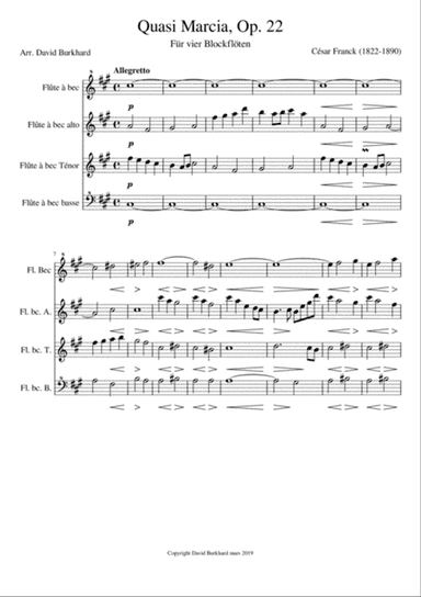 César Franck - Quasi Marcia Op. 22 (4 recorders)
