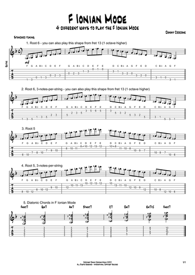 F Ionian Mode (4 Ways to Play)