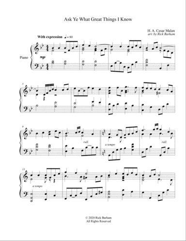 Ask Ye What Great Things I Know