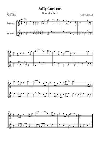 Sally Gardens - Alto Recorder Duo