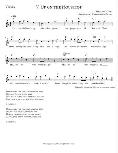 Up on the Housetop for Violin