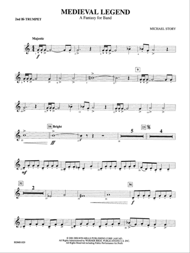Medieval Legend (A Fantasy for Band): 2nd B-flat Trumpet