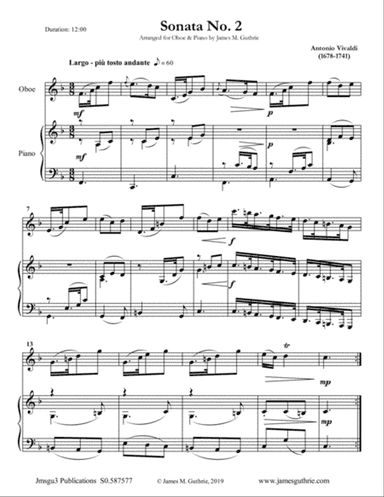 Vivaldi: Sonata No. 2 for Oboe & Piano