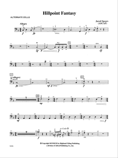 Hill Point Fantasy (Overture for Orchestra): Alternate Cello