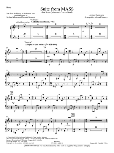 Suite from Mass (arr. Michael Sweeney) - Harp