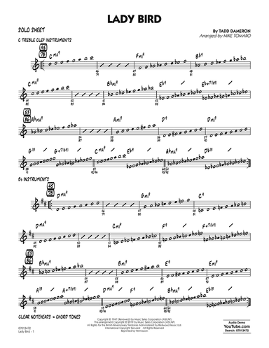 Lady Bird (arr. Mike Tomaro) - Solo Sheet
