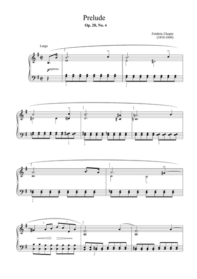 Chopin - Prelude Op. 28, No. 4 (Easy piano arrangement)