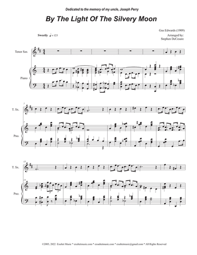 By The Light Of The Silvery Moon (Tenor Saxophone and Piano)