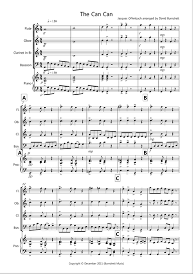 The Can Can for Wind Quartet