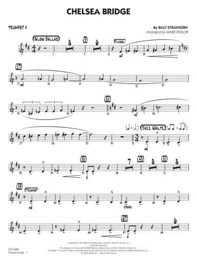 Chelsea Bridge (arr. Mark Taylor) - Trumpet 4