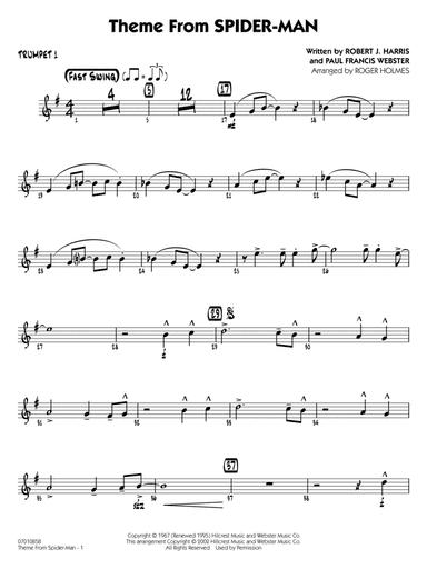 Theme from Spider-Man (arr. Roger Holmes) - Trumpet 1