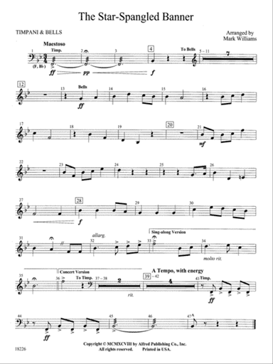 The Star Spangled Banner: Timpani