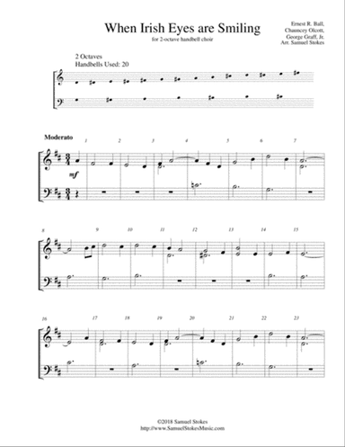 When Irish Eyes are Smiling - for 2-octave handbell choir