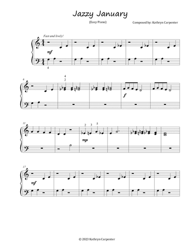 Jazzy January (Easy Piano)