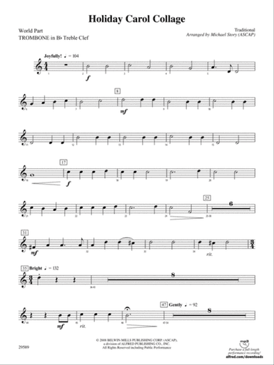 Holiday Carol Collage: (wp) 1st B-flat Trombone T.C.
