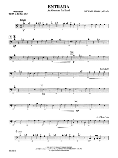 Entrada (An Overture for Band): (wp) B-flat Tuba B.C.
