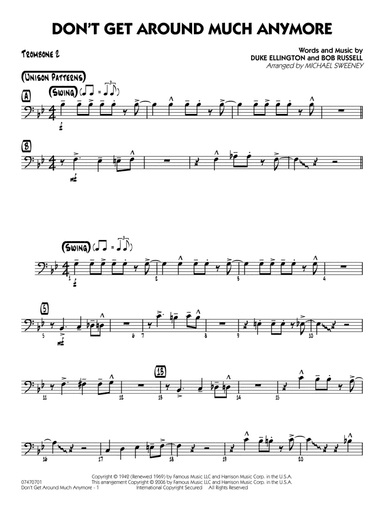Don't Get Around Much Anymore (arr. Michael Sweeney) - Trombone 2