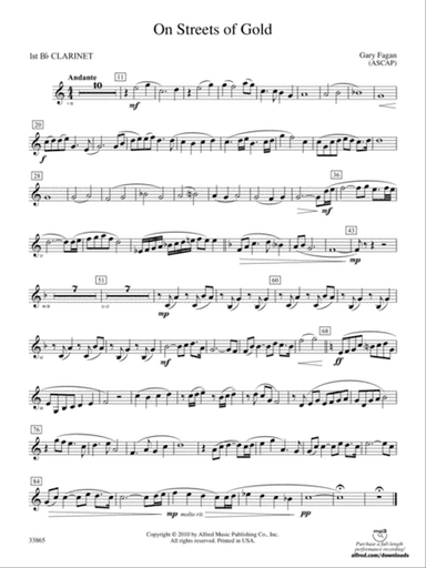 On Streets of Gold: 1st B-flat Clarinet