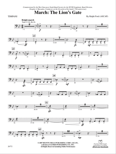 March: The Lion's Gate (Movement 1 from Sea to Sky): Timpani