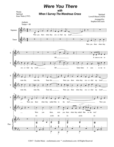Were You There (with "When I Survey The Wondrous Cross") (for 2-part choir - (Soprano & Tenor)
