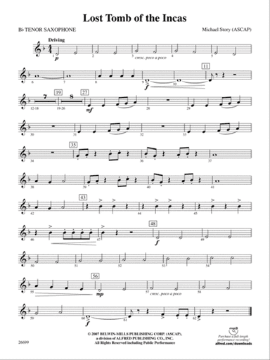 Lost Tomb of the Incas: B-flat Tenor Saxophone