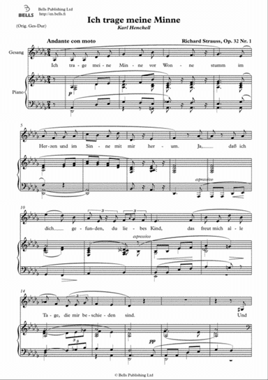 Ich trage meine Minne, Op. 32 No. 1 (D-flat Major)