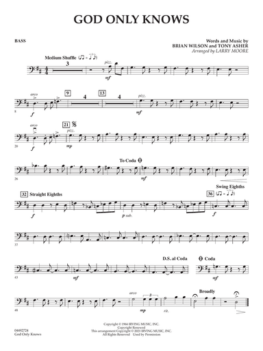 God Only Knows (arr. Larry Moore) - Bass