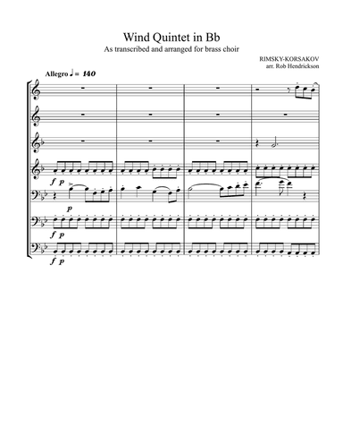 Themes from Rimsky-Korsakoff Wind Quintet for Brass Choir